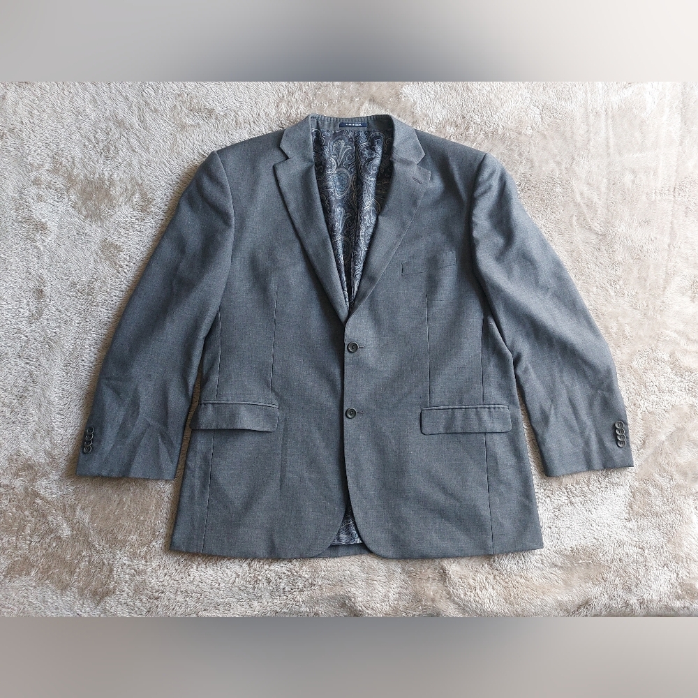 Jos. A. Bank 1905 Men's Gray 100% Wool Stuctured Lined Blazer | 46R